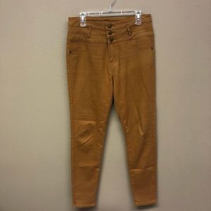 Ashley Mason high waisted mustard yellow jeans